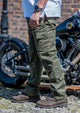 Roadskin AA-rated Cargo Motorcycle Trousers - Olive