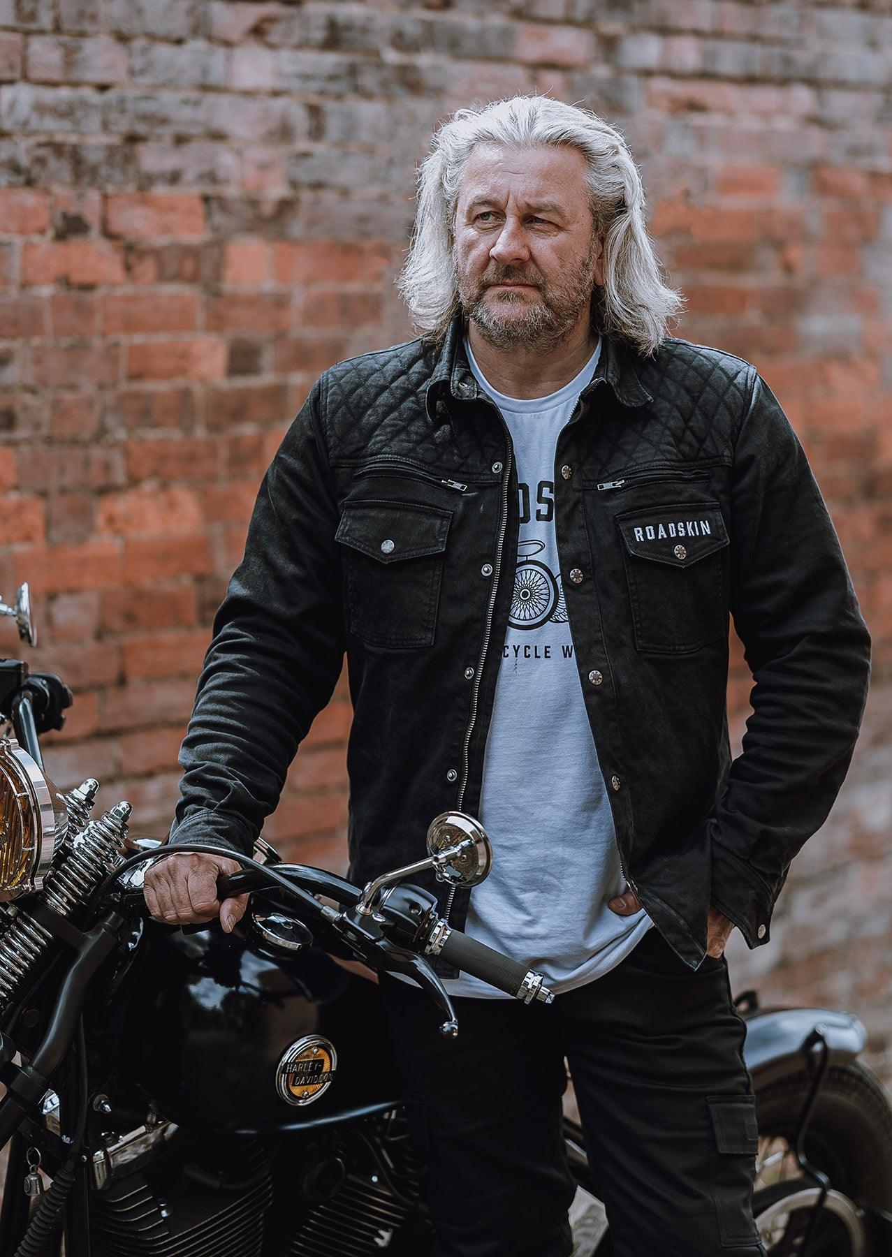 Roadskin® Munro Armoured Motorcycle Shirt - Black