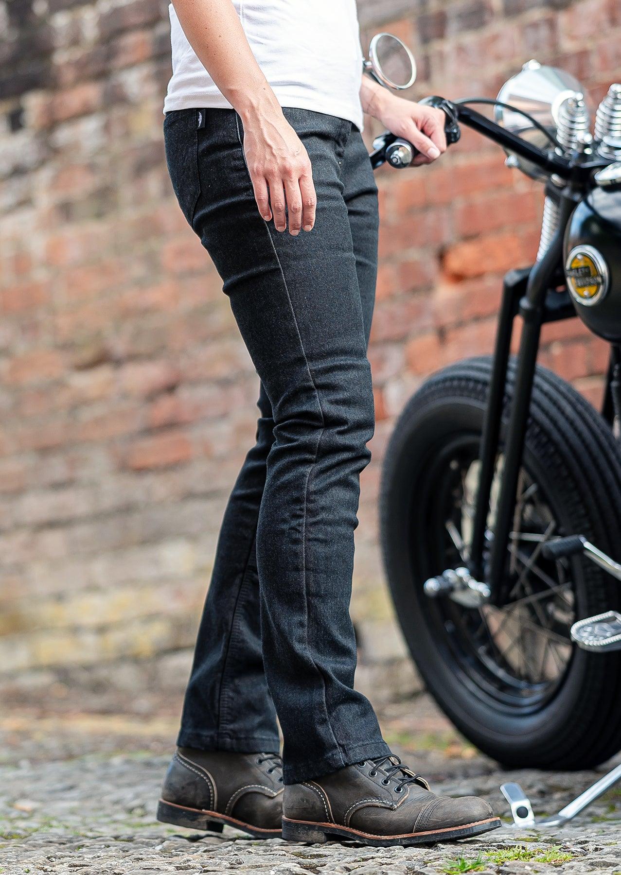 Taranis AAA-rated single layer ladies motorcycle jeans in black