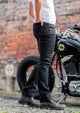 Ladies Taranis Elite AAA-rated single-layer motorcycle jeans in black - Roadskin®