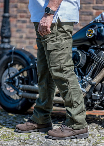 Roadskin AA-rated Cargo Motorcycle Trousers - Olive