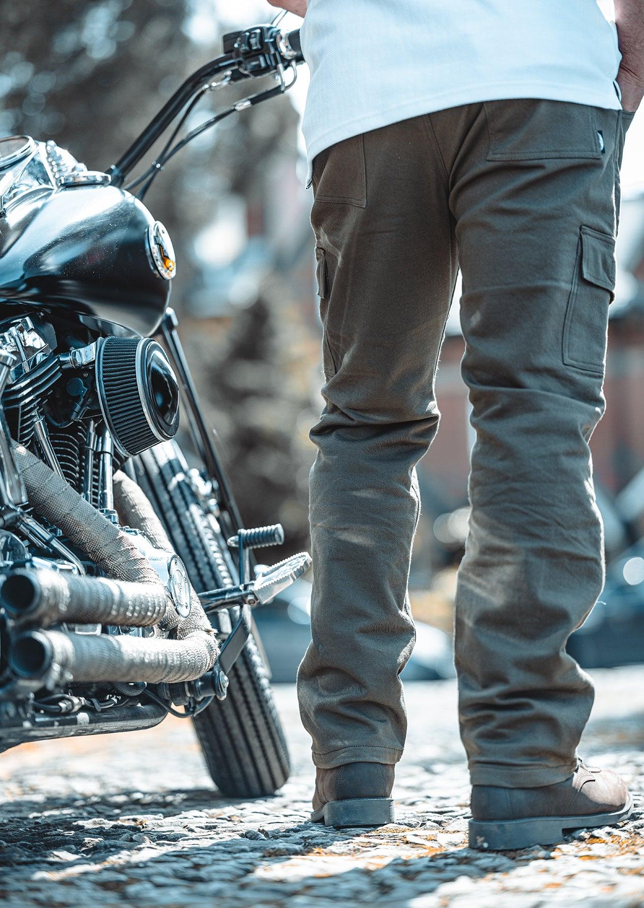 Roadskin AA-rated Cargo Motorcycle Trousers Olive