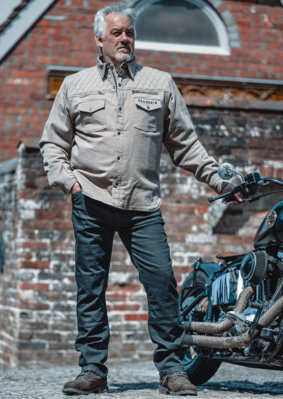 Roadskin® Munro Armoured Motorcycle Shirt - Stone
