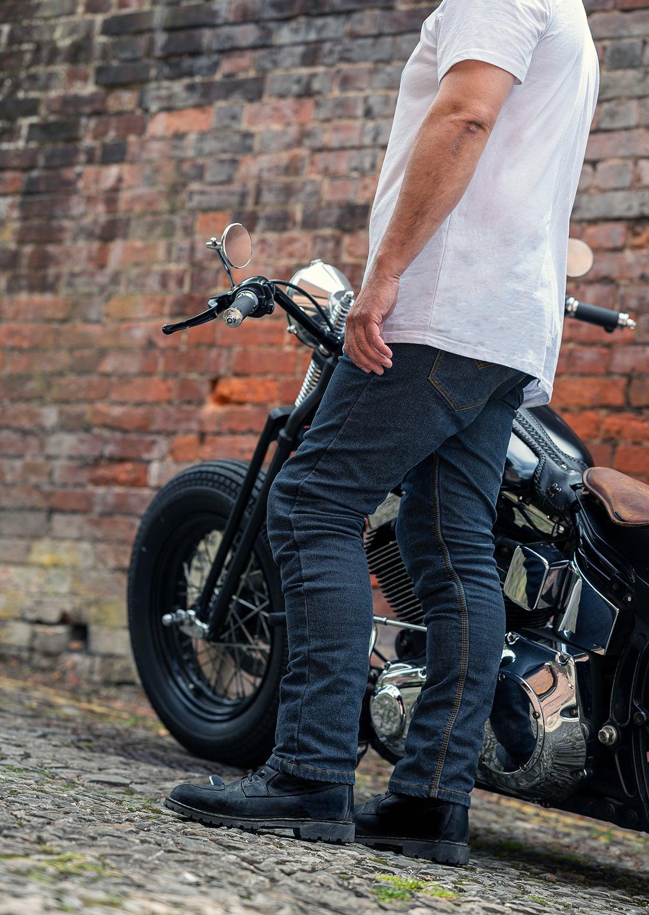 Taranis AAA-rated single layer motorcycle jeans for men in black